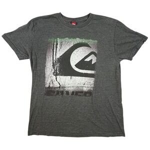 Vintage Quiksilver Mens Graphic T-Shirt Grey Heather Short Sleeve Logo Tee